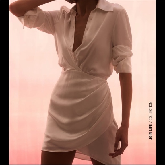 Zara draped satin effect dress - Picture 2 of 8